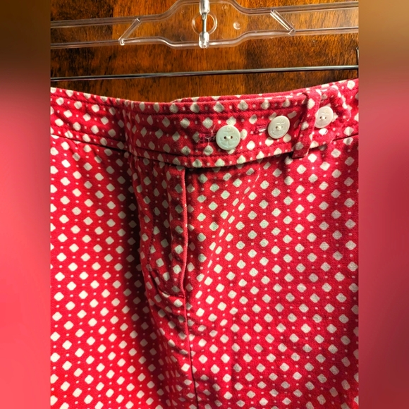 EUC: J. Crew 💕HOT PINK & WHITE💕 Cotton MINI SKIRT 😍♦️diamond pattern ♦sz 8 💞 - Picture 2 of 8
